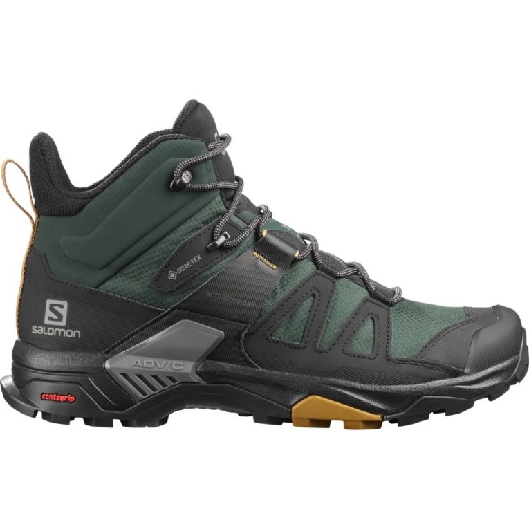 Botas Montaña Salomon X Ultra 4 Mid GTX Hombre Verdes Negros | MX RGDH023